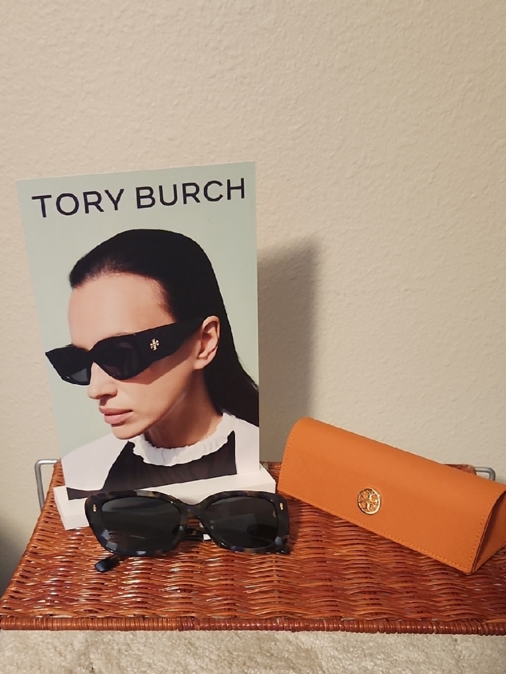 Tory Burch Blue Black Tortoise Sunglasses With Sunglass Case